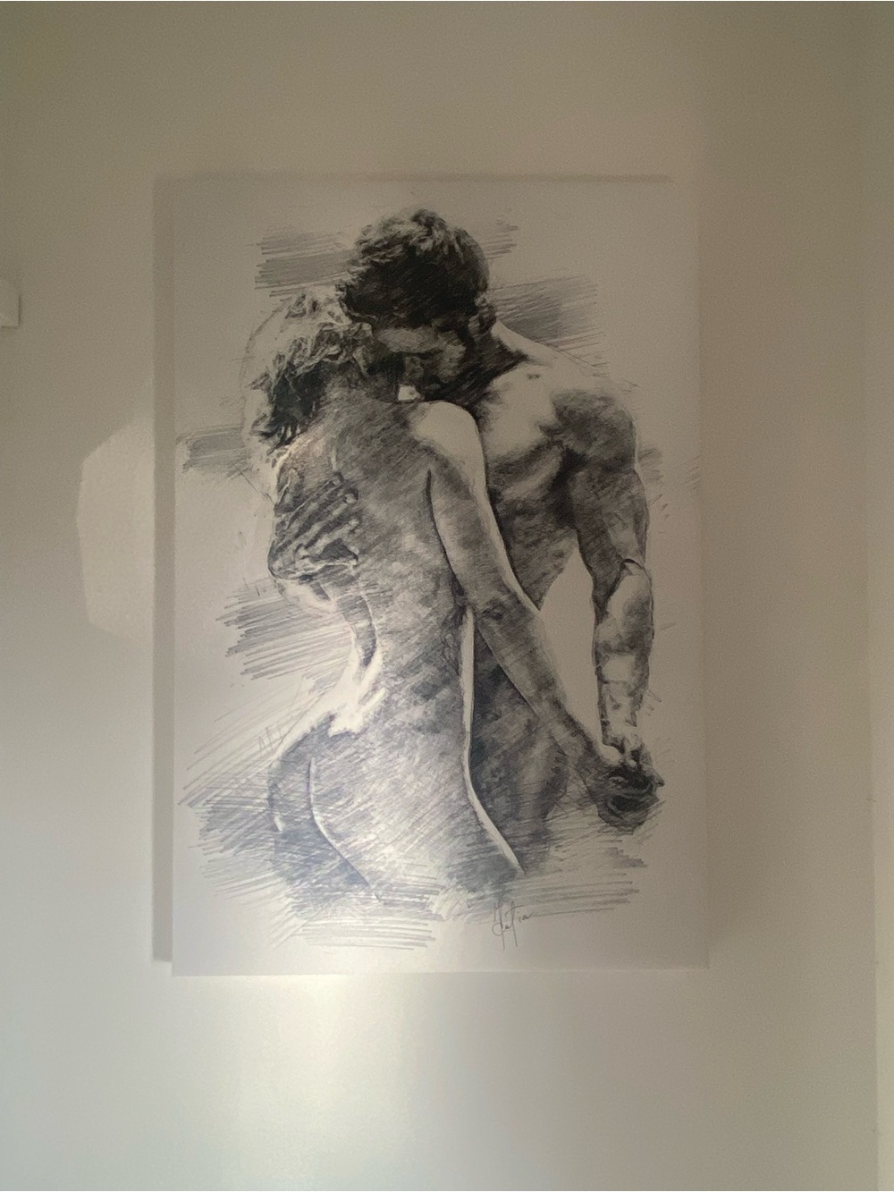 Law of Attraction Romantic Canvas Wall Art Print in Black and White